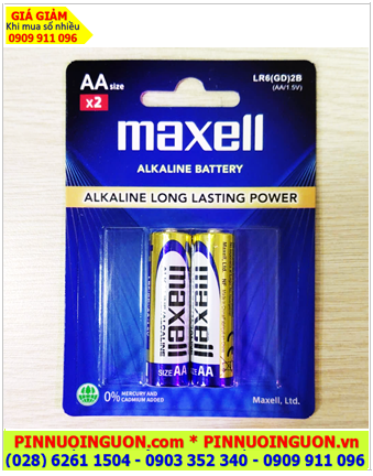 Maxell LR6(GD)2B; Pin AA 1.5v Maxell LR6(GD)2B Alkaline Long Lasting Power chính hãng (Vỉ 2viên)